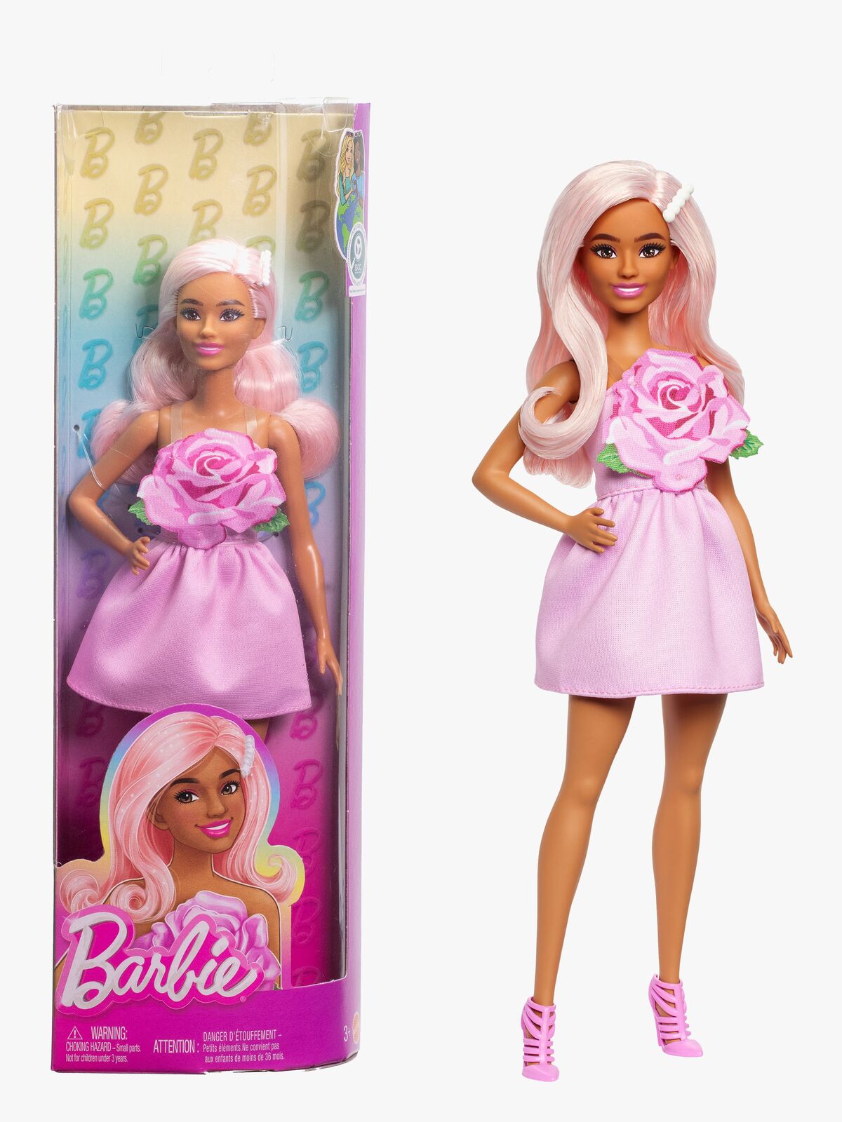 Barbie Deluxe Style Dukke i Lyserød Kjole
