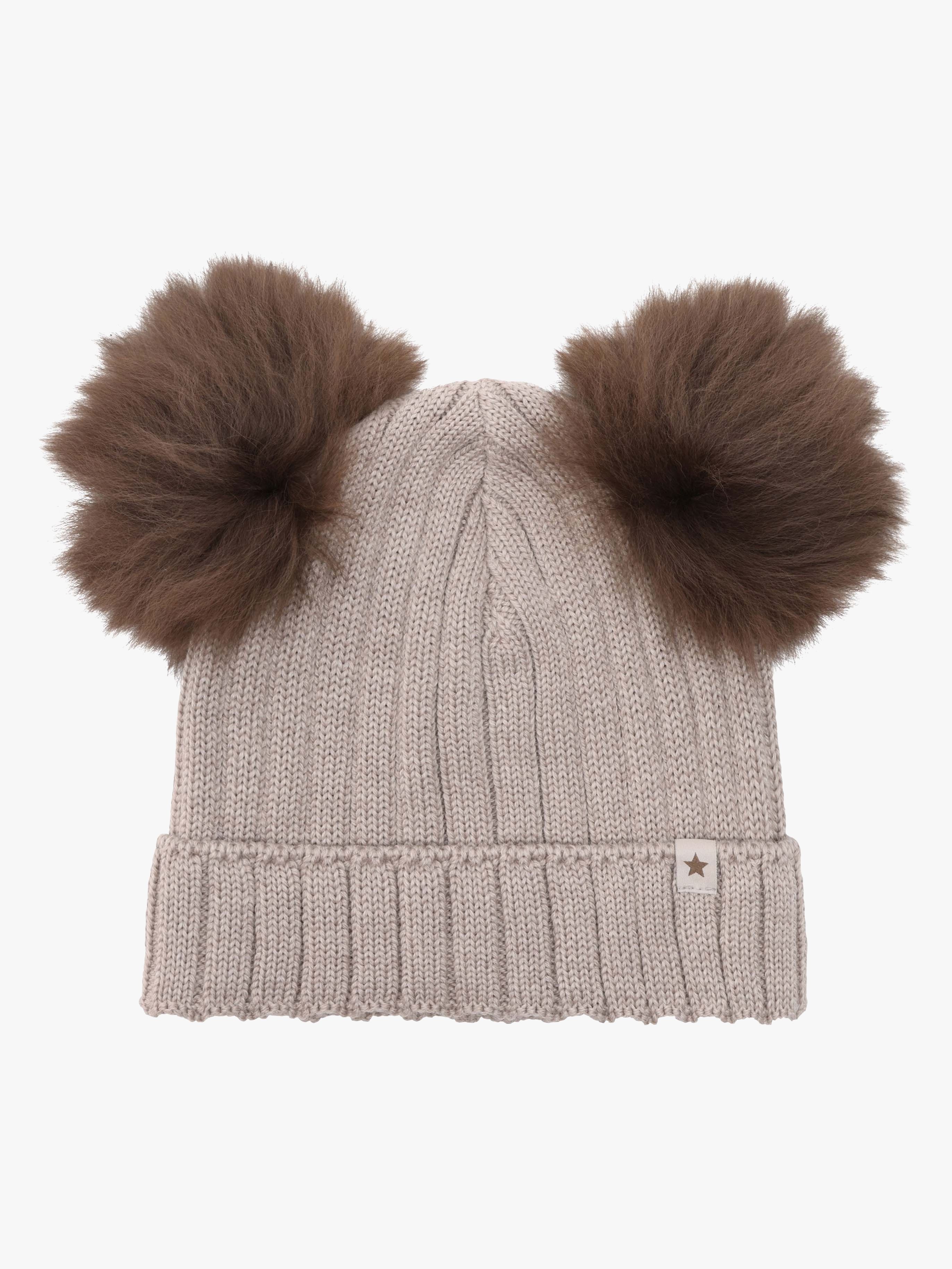 HUTTEliHUT Hue Merinould Med Pompoms Alpaka, Camel Melange, 48