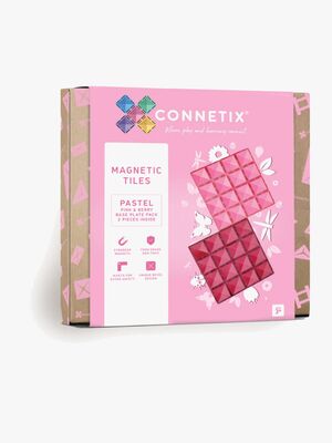 Connetix Magnetiske Byggeklodser Pastel Pink & Berry Base Plate 2 Dele