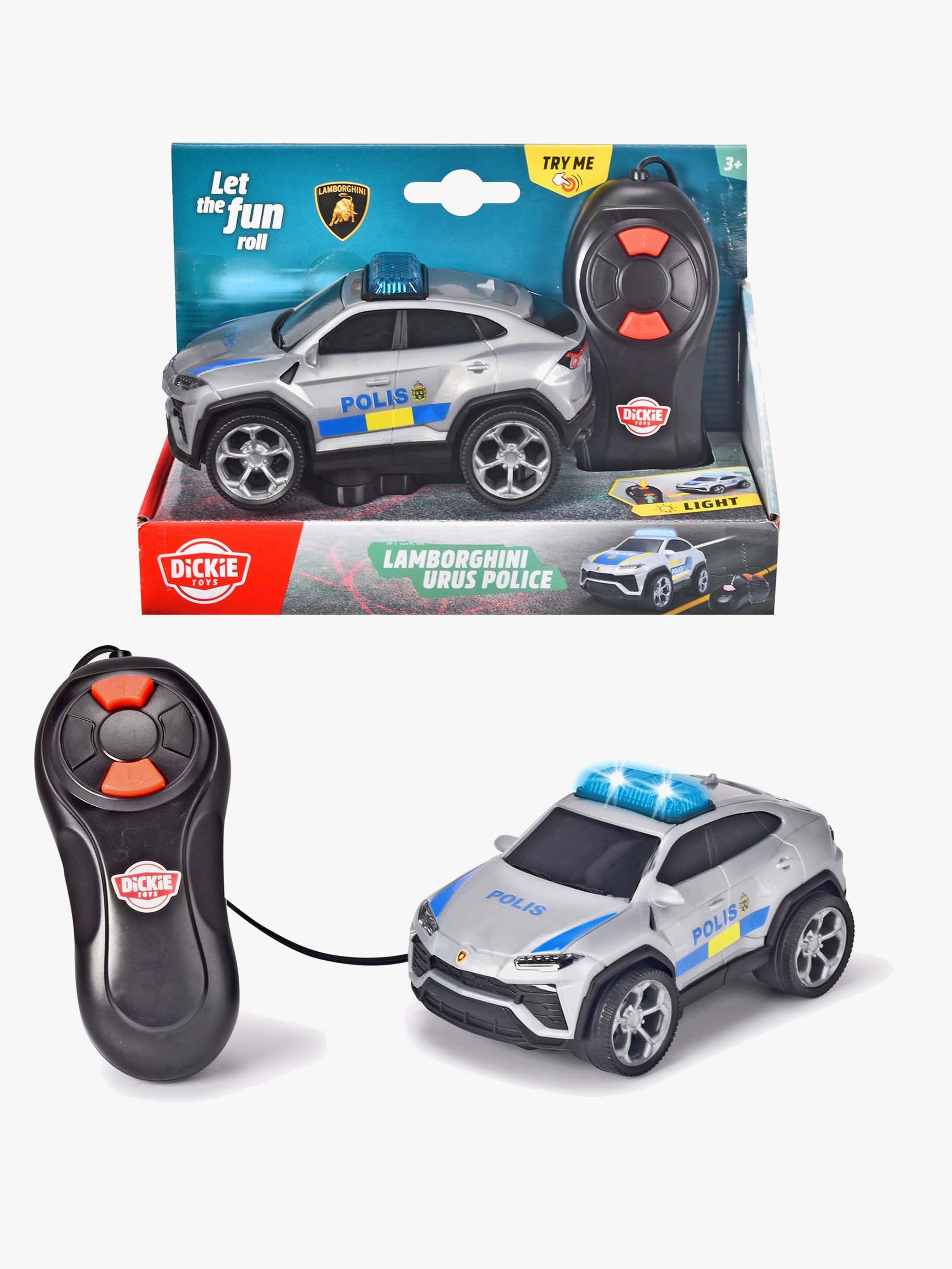 Dickie Toys Svensk Politibil Lamborghini Urus Ledningsstyret
