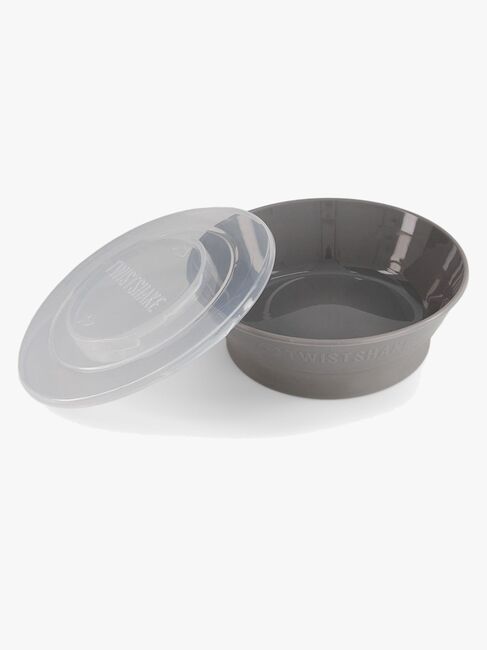 Twistshake Dyb Tallerken m. Låg, Grå