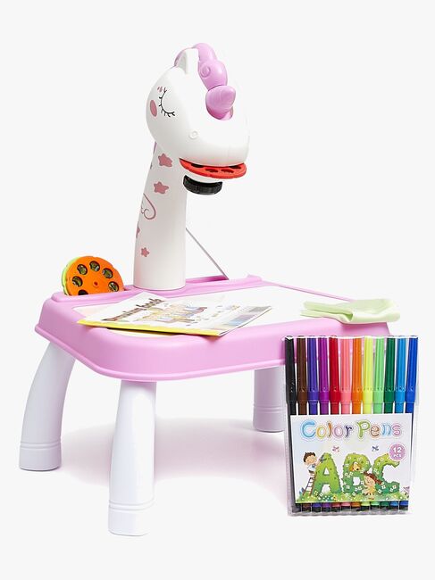 Fippla Tegnetavle med Projektør & Lys, Pink