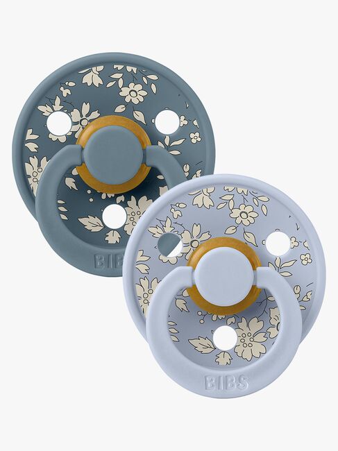 BIBS x Liberty Colour Sut 2-Pak Latex Str. 1 Rund, Capel/Dusty Blue Mix