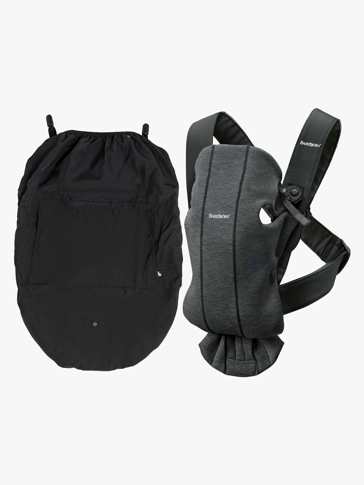 Babybjörn Bæresele Mini 3D Jersey inkl. Regnslag, Sortgrå