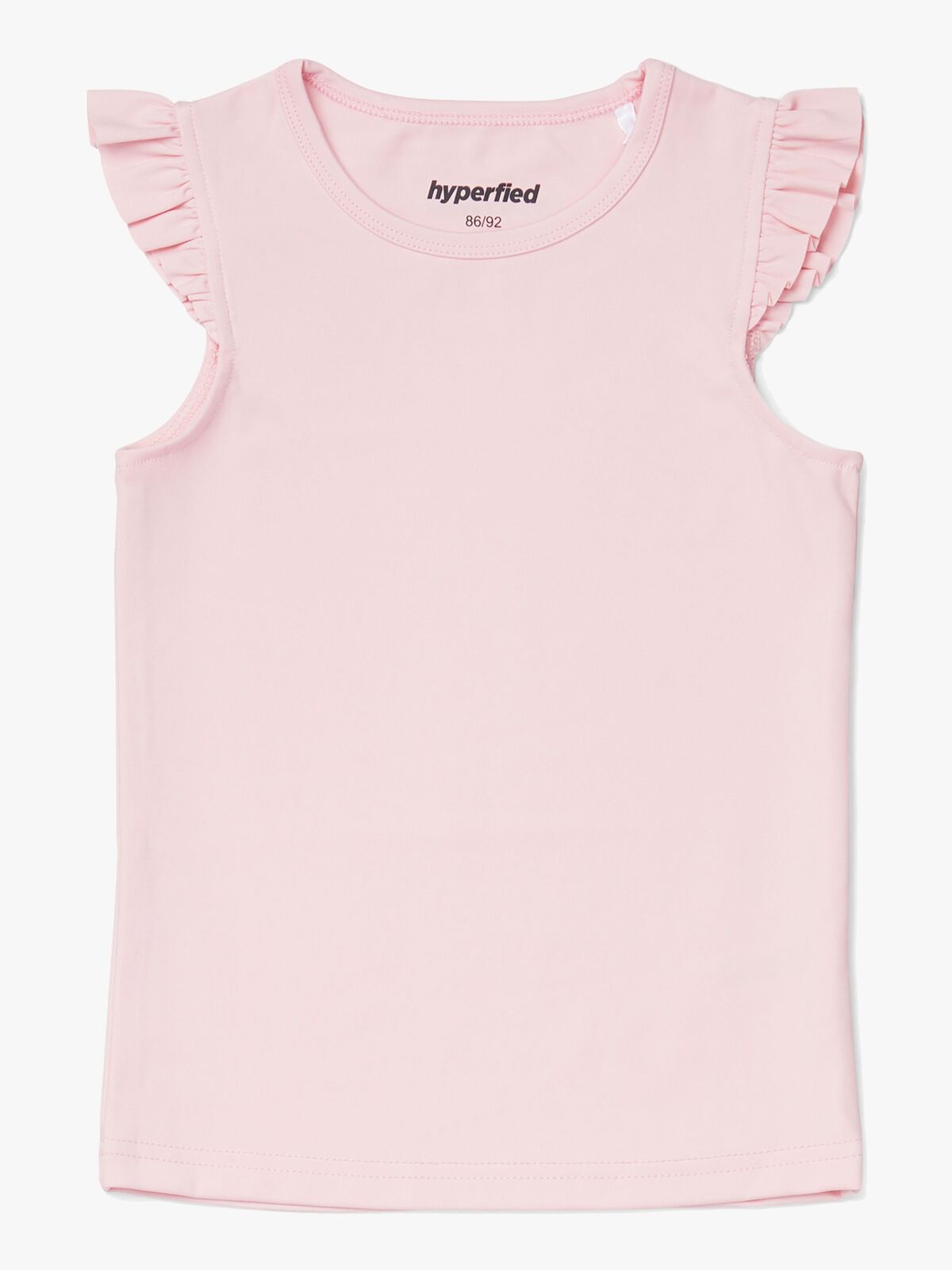 Hyperfied Frill Tank Top, Chalk Pink