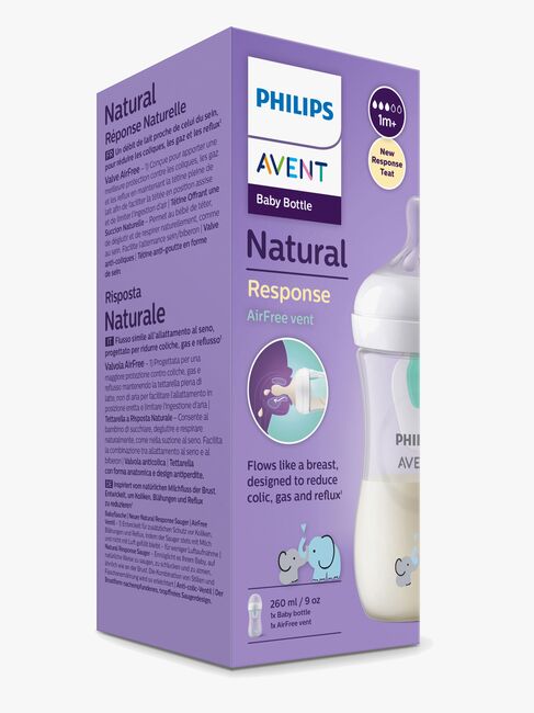 Philips Avent Natural Response Sutteflaske 260 ml, Airfree, Elefant Deco