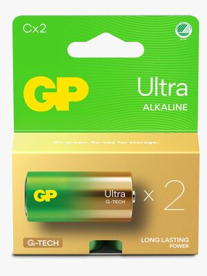 GP Ultra Alkaline G-TECH C/LR14 Batterier Svanemærket 2-Pak