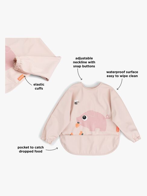 Done By Deer Tiny Farm  Langærmet Hagesmæk med Lomme, Powder