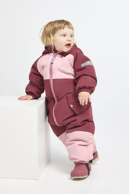 Nordbjørn Fernie Babyflyverdragt, Silver Pink/Oxblood Red