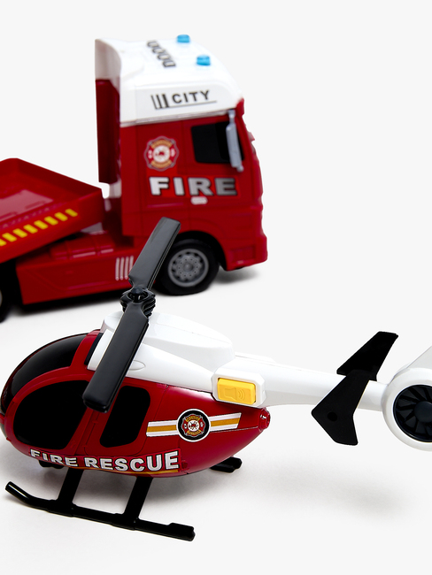 Alex's Garage Anhængervogn med Arbejdskøretøjer Brandvæsen