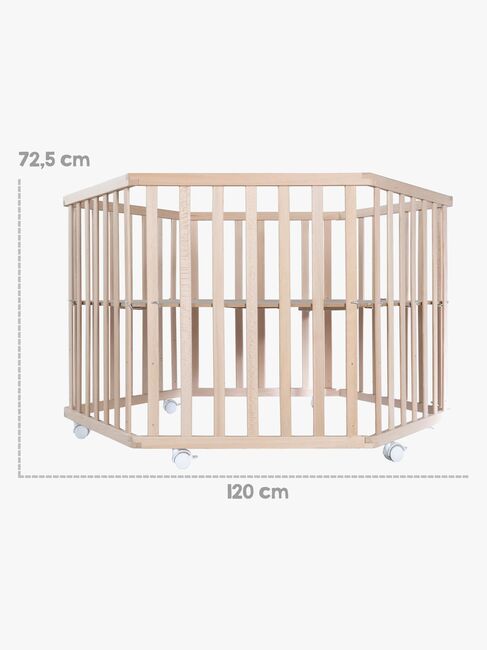 Roba Hexagon Kravlegård med Hjul, Beloved Bear Natural