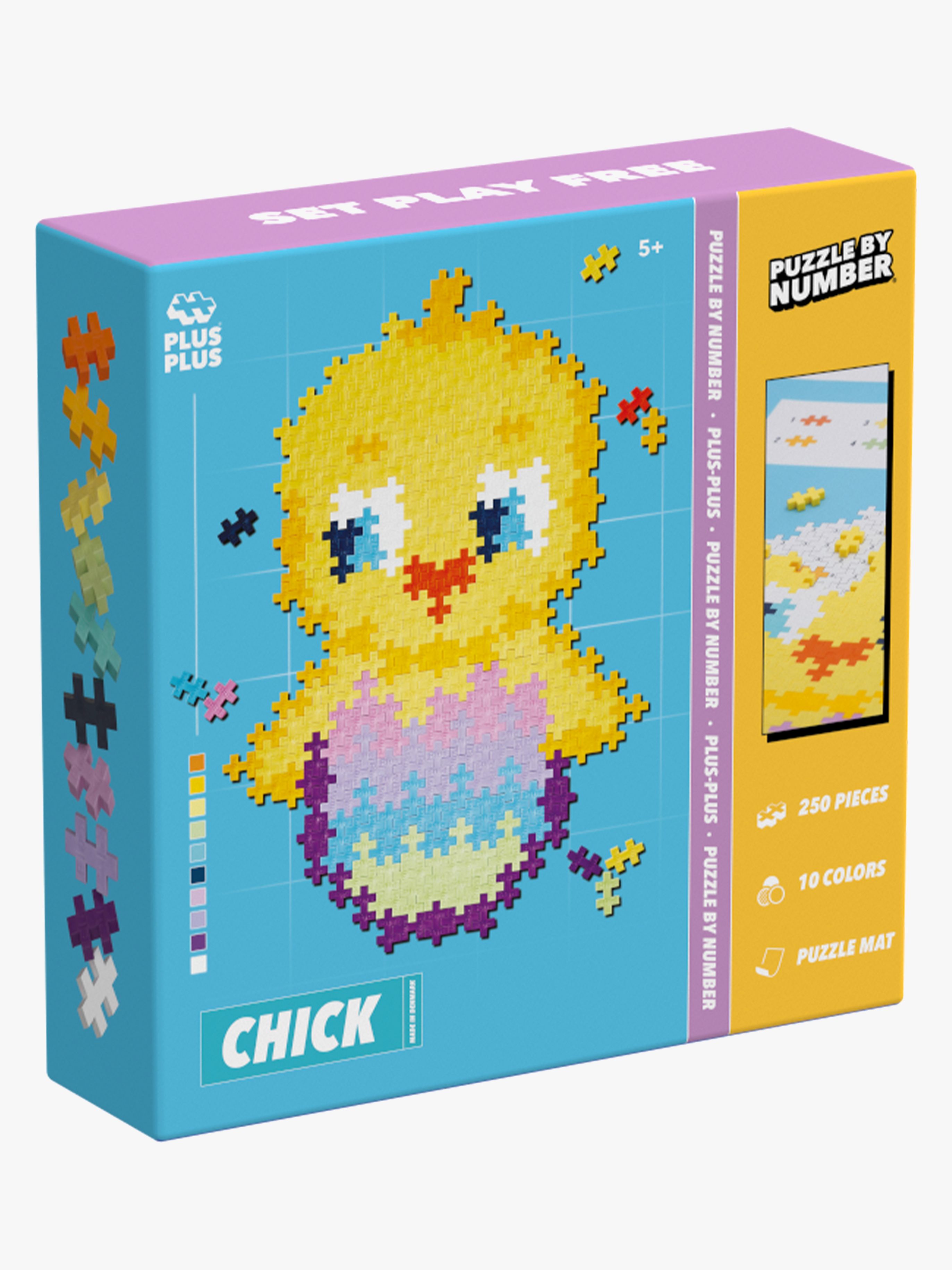 Plus-Plus Puzzle By Numbers Chick Byggesæt 250 Dele