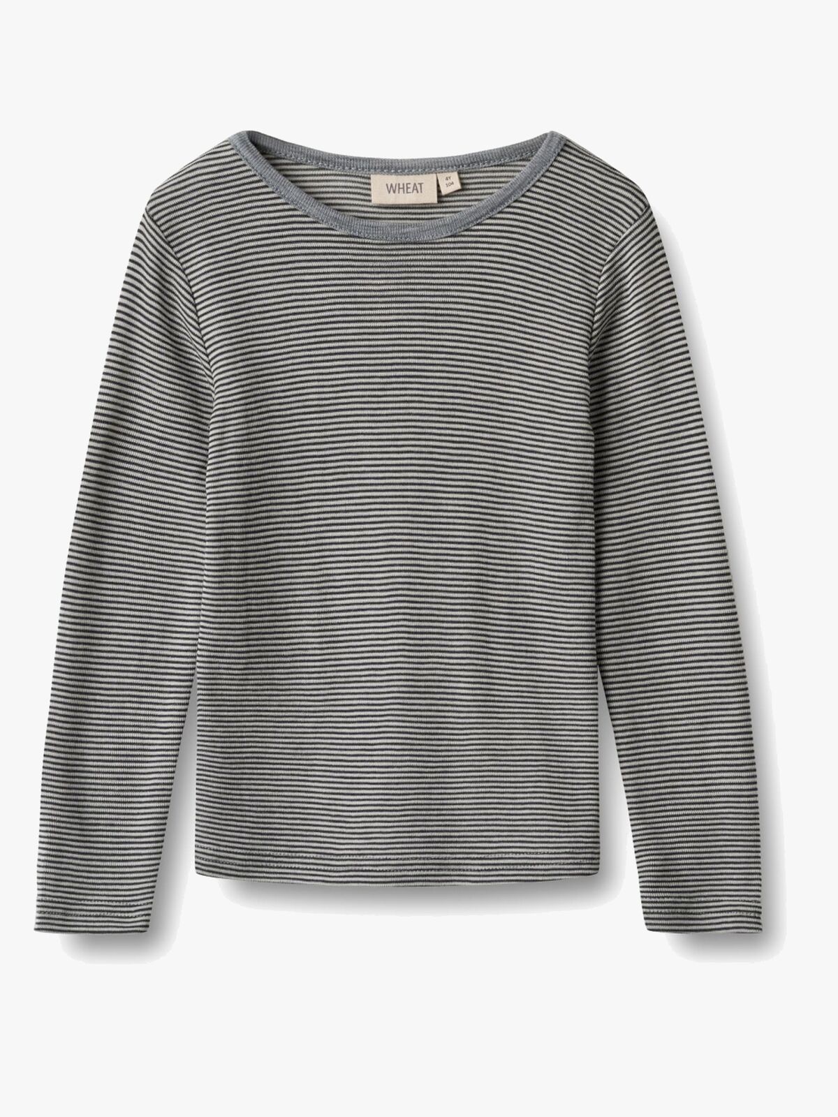 Wheat Alfie Langærmet Top Merinould, Navy Stripe