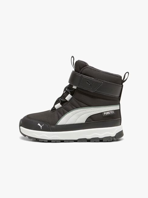 Puma Evolve Puretex AC Inf Vinterstøvler, Black/Ash Grey/White