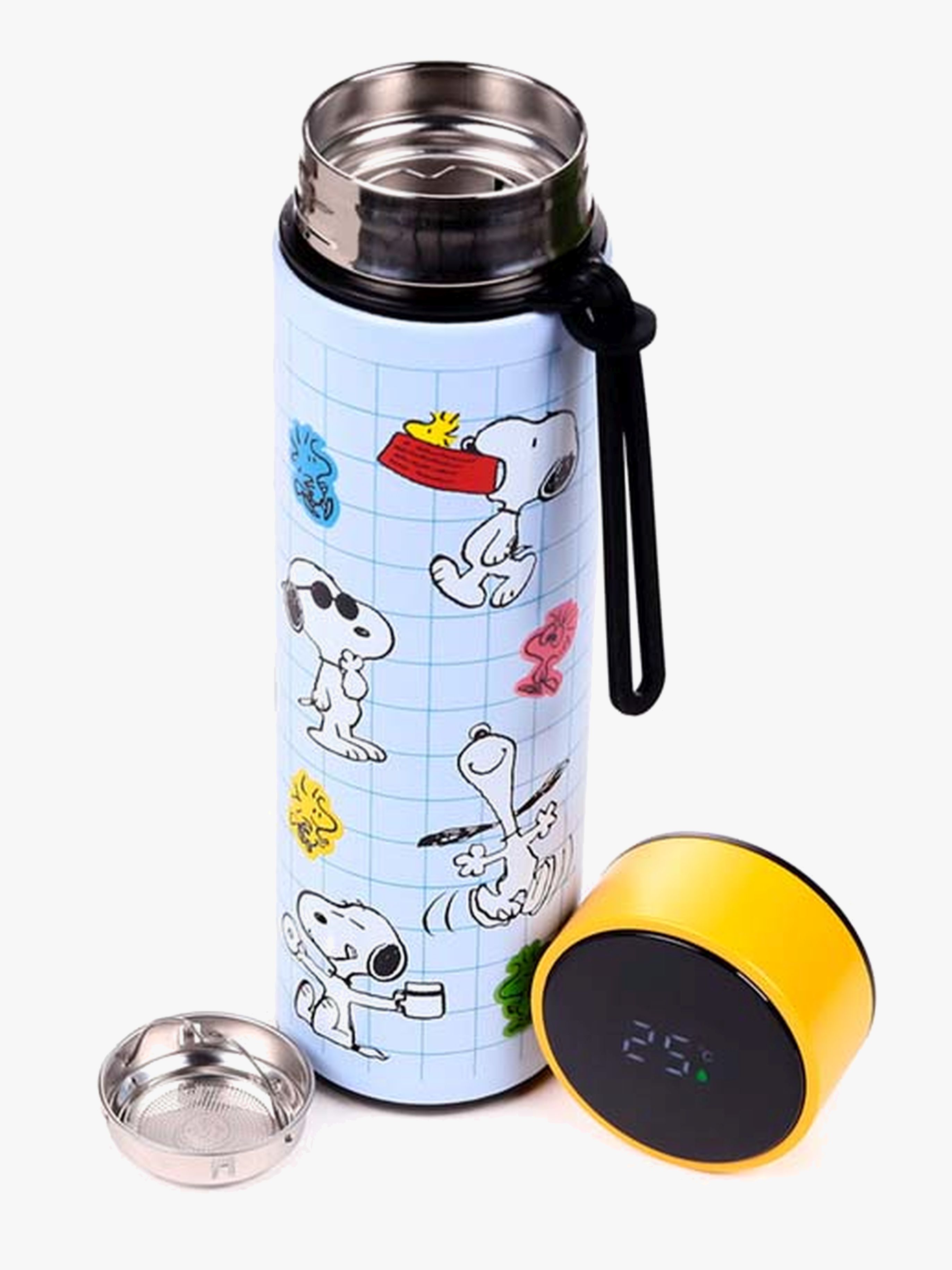 Nuser Varm &  Kold Digital Termometerflaske 450 ml, Peanuts Nuser &  Woodstock