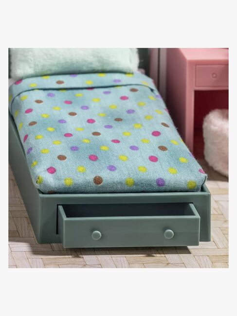 Lundby Teenage Room Set Dukkehustilbehør, Grøn/Lyserød