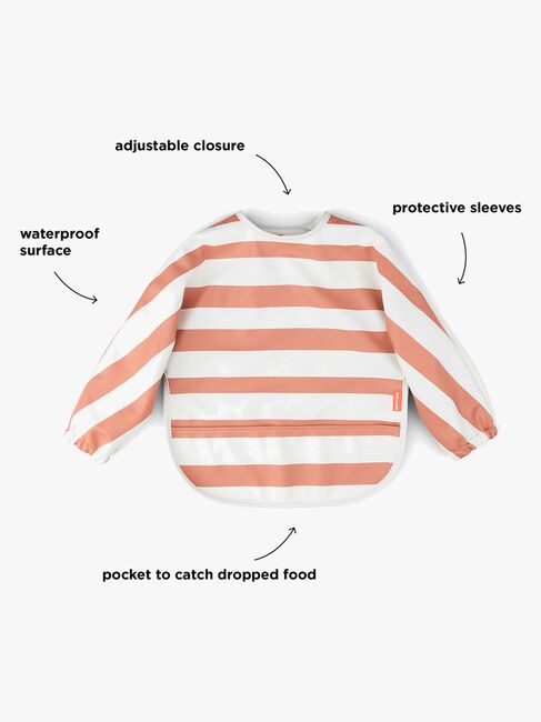 Done By Deer Langærmet Hagesmæk, Stripes Papaya