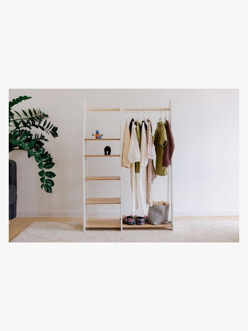 Duck Woodworks Knagerække med Hylder, Hvid