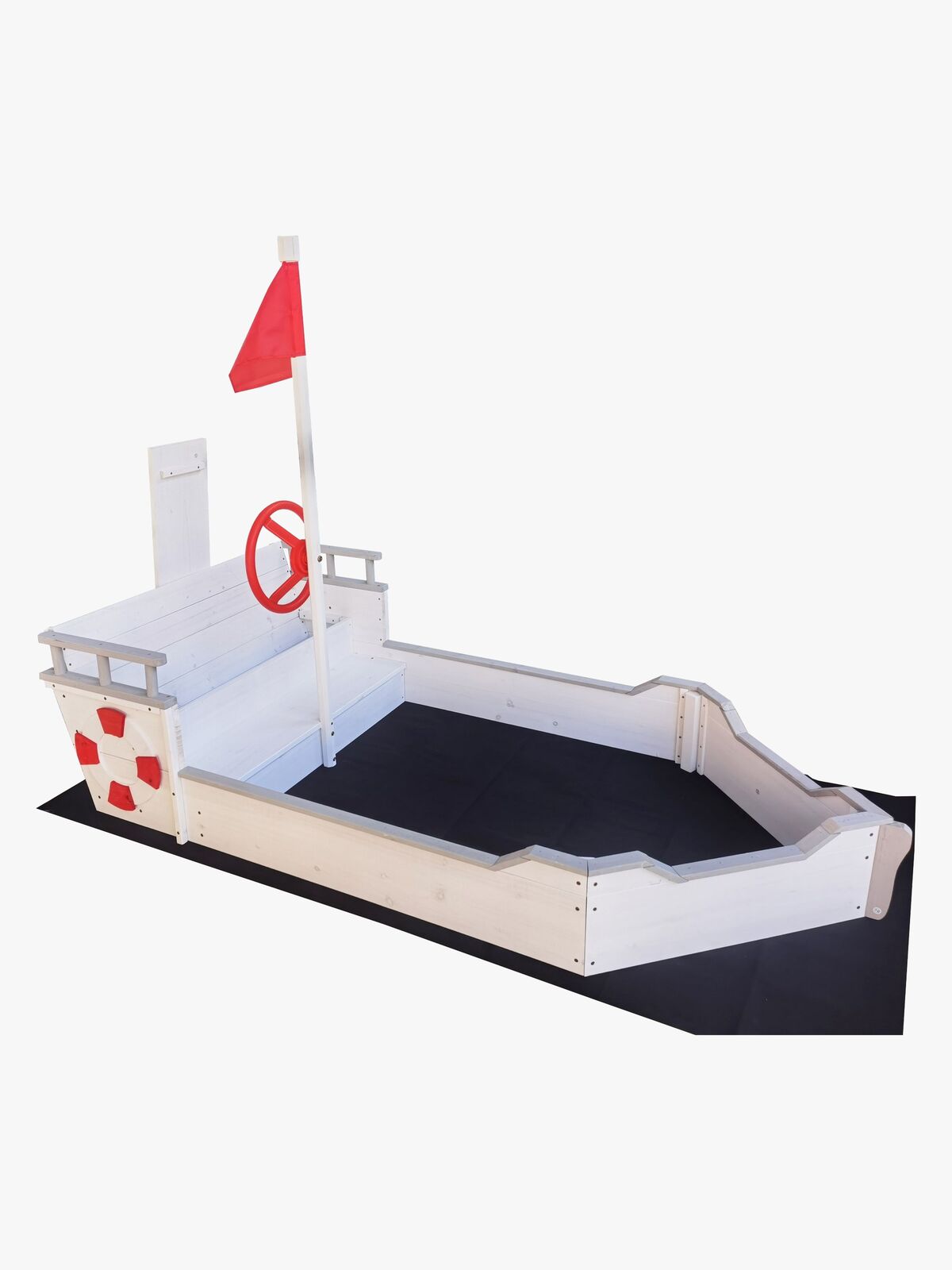 Woodlii Sandkasse i Træ Båd, Hvid