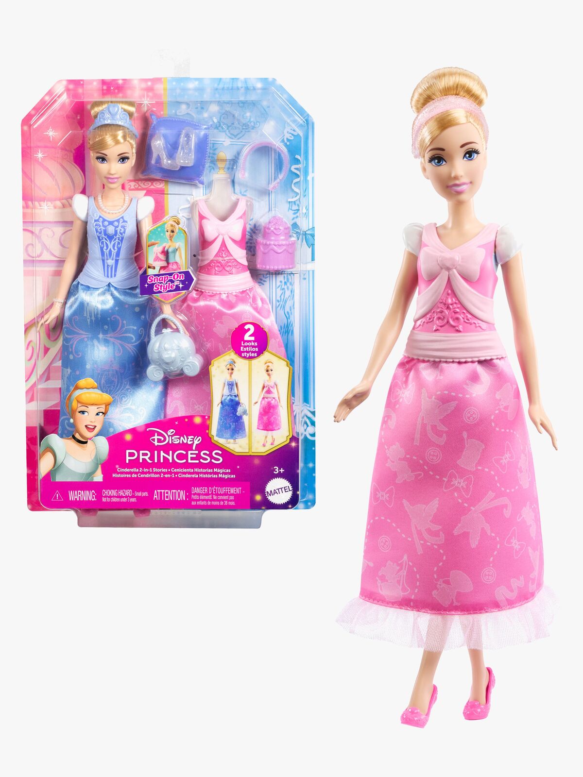 Disney Princess 2-i-1 Dukke Askepot
