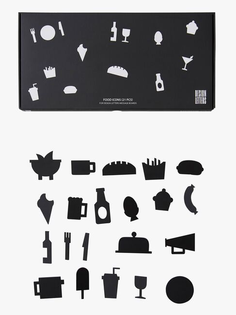 Design Letters Madikoner til Opslagstavle 21 pcs, Sort