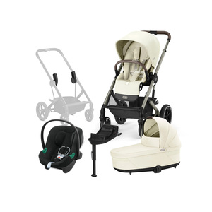 Cybex BALIOS S Lux Duovogn inkl. Aton B2 i-Size Autostol Baby & Base, Seashell Beige/Taupe