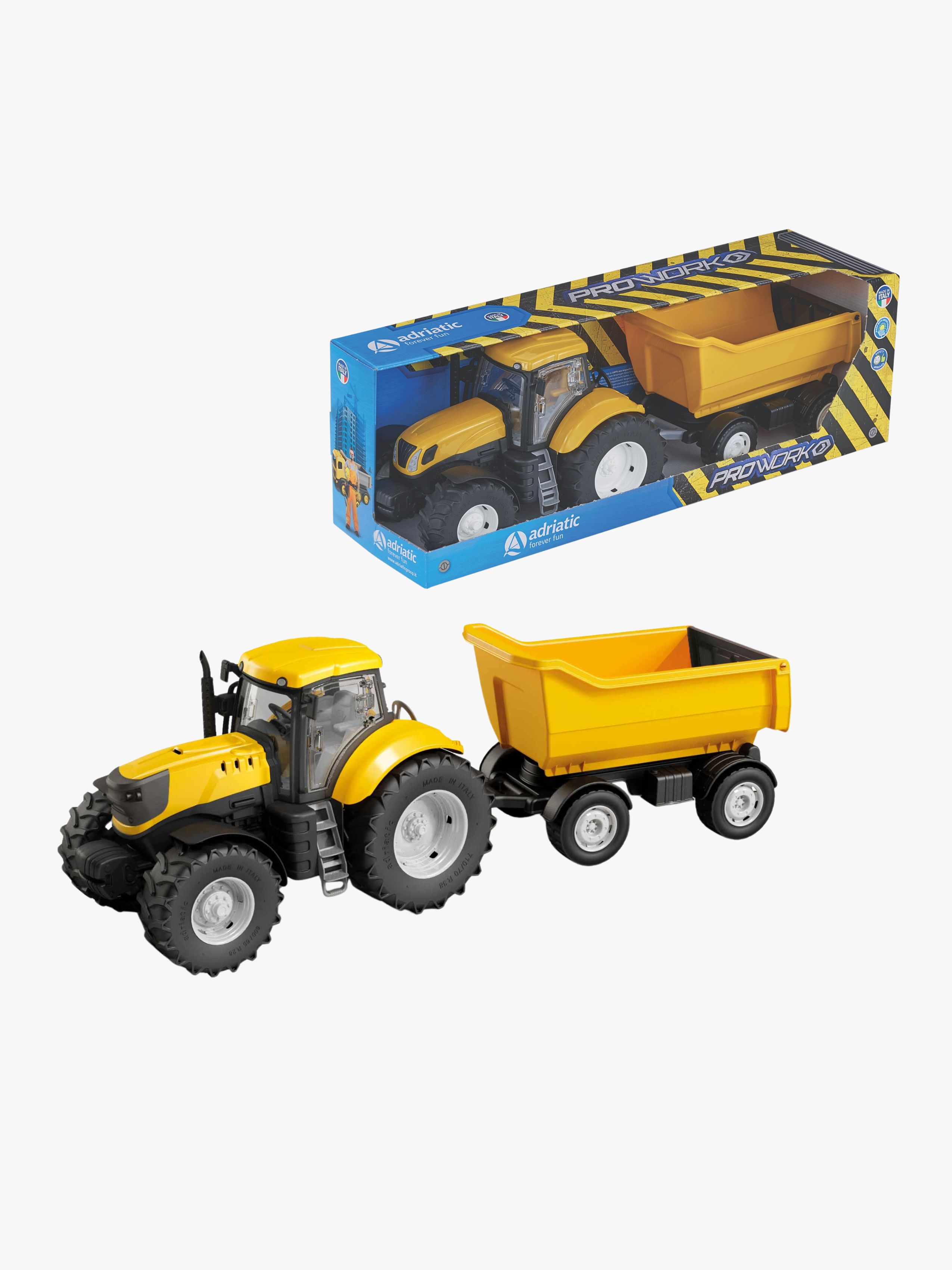 Adriatic Traktor Med Høj Anhænger, Gul