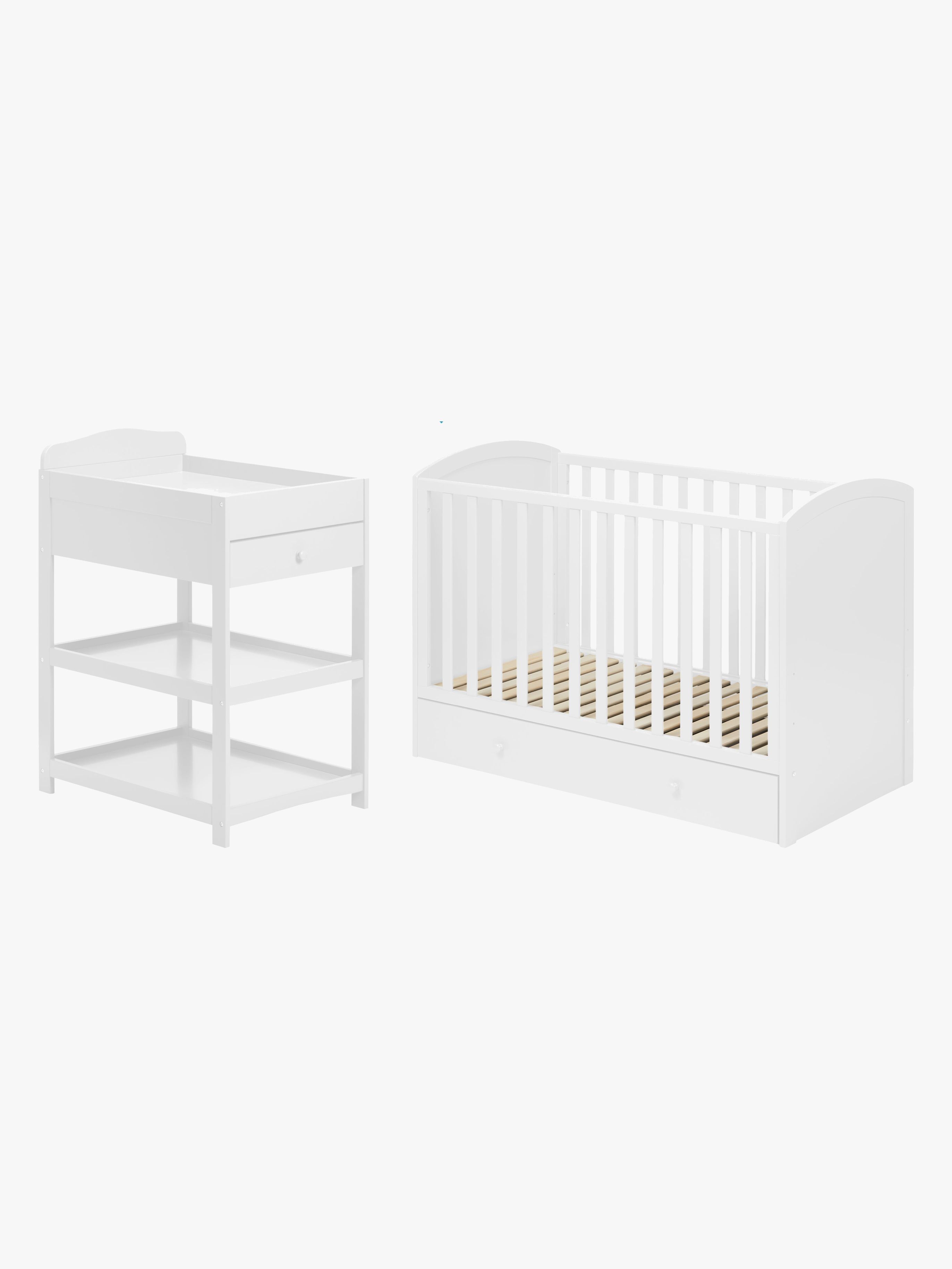 JLY Lux Tremmeseng 120x60 inkl. Puslebord, Hvid