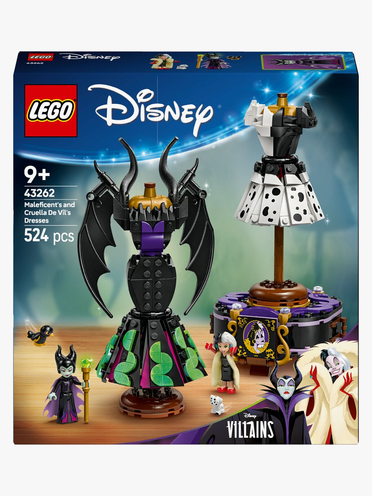 LEGO Disney Classic 43262 Maleficents og Cruella De Vils kjoler