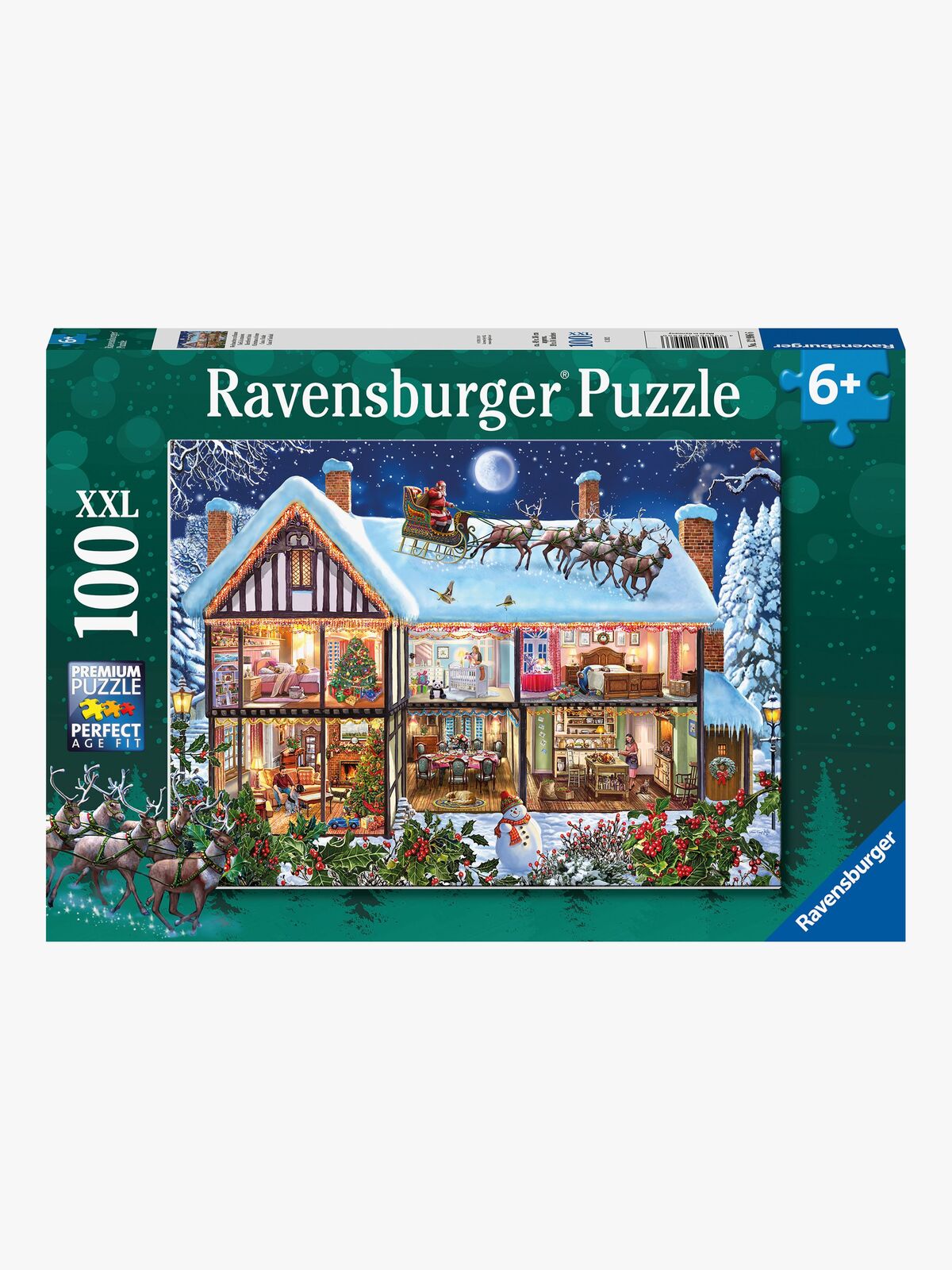 Ravensburger Puslespil Jul Hjemme, 100 Brikker