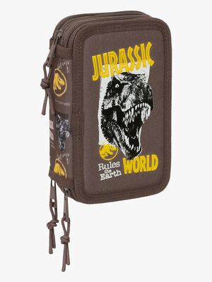 Jurassic World  Fyldt Penalhus med 3 Rum 37 Dele, Brun
