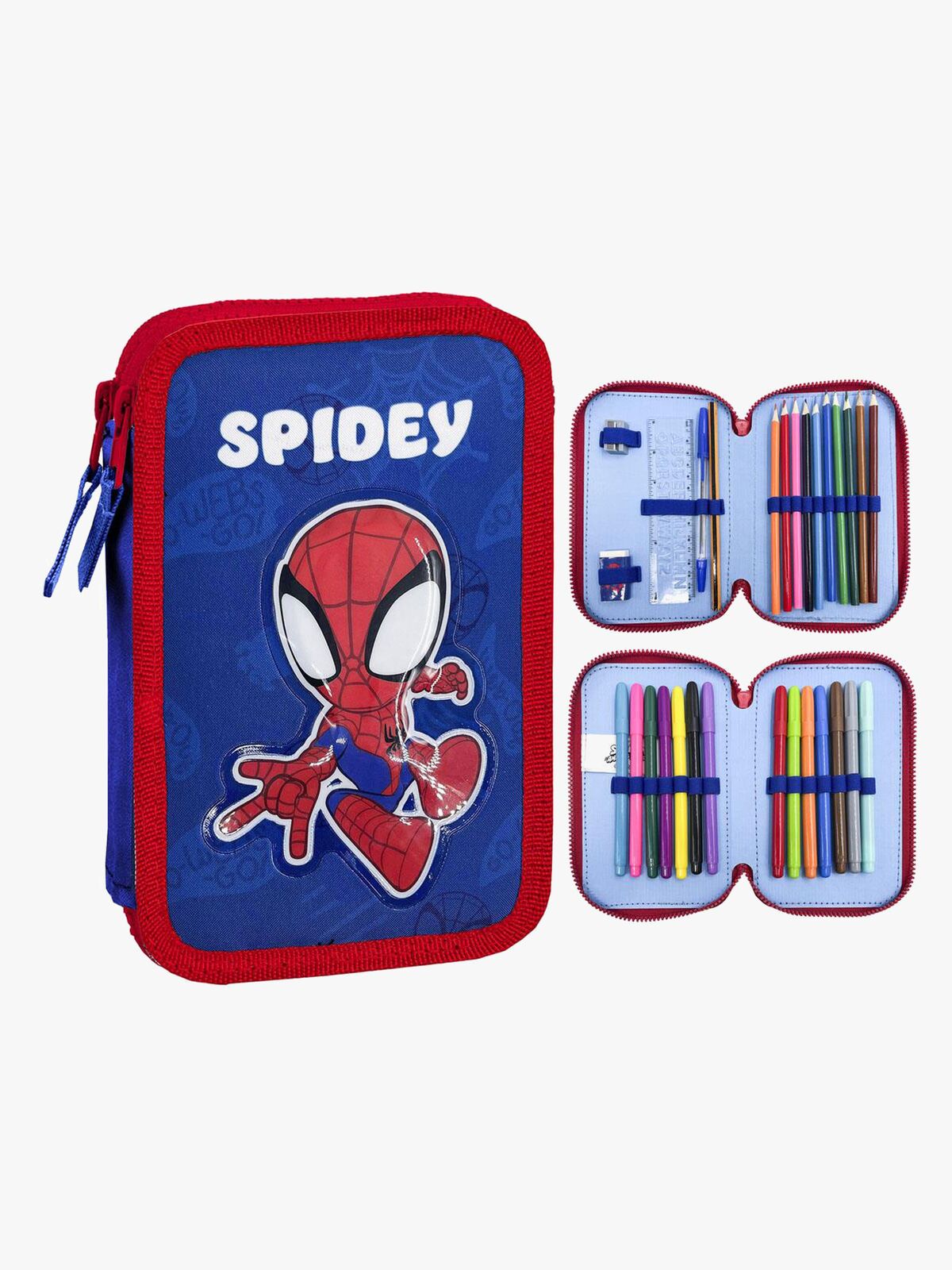 Spidey And His Amazing Friends Dobbelt Penalhus, Blå/Rød