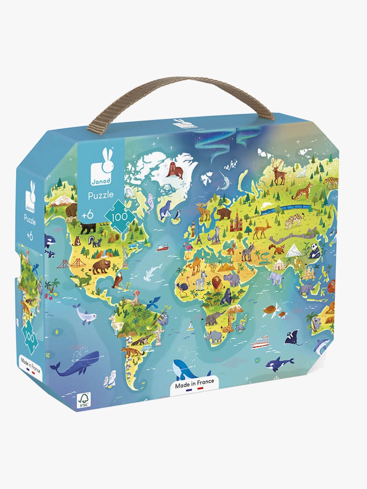 Janod Puslespil Verdenskort 100 Brikker