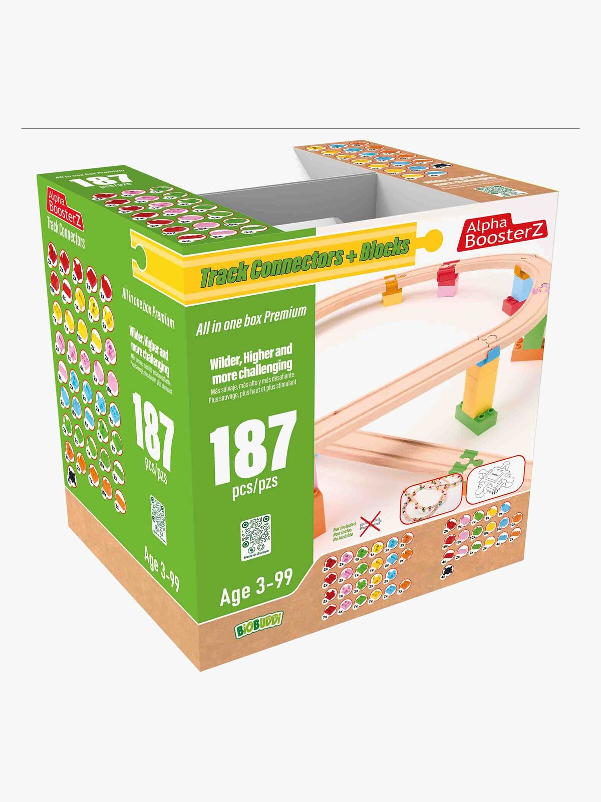 Alpha BoosterZ Track Connectors All In One Block Box Premium Byggesæt 187 Dele