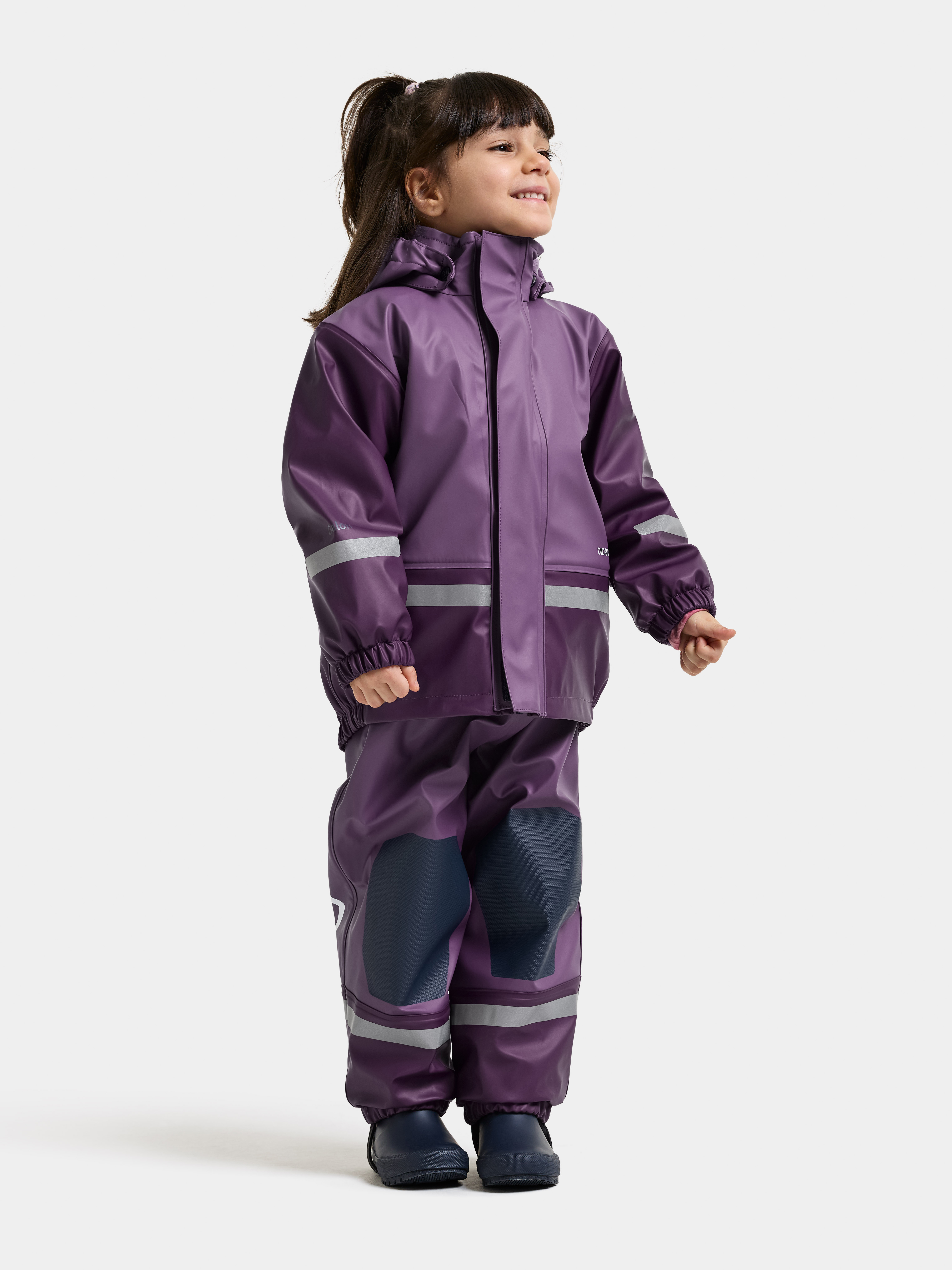 Didriksons Boardman Foret Regnsæt, Eggplant, 120, Regntøj børn