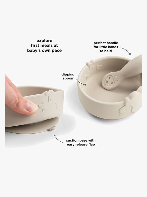 Done By Deer Sheepy Silikone Spisesæt Stick & Stay, Sand