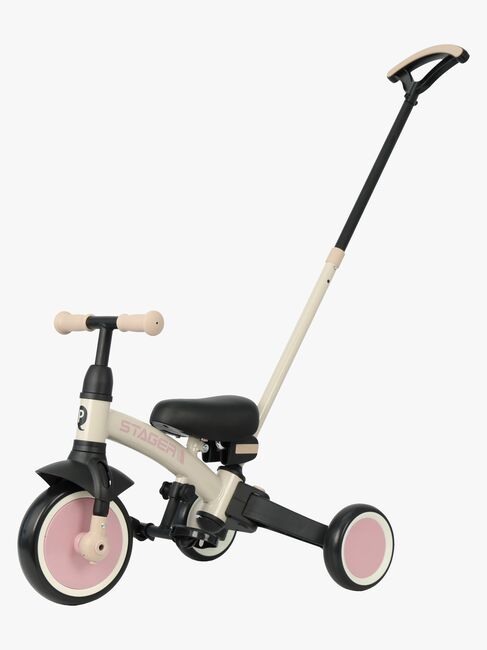 QPlay Stager 3-i-1 Transformerbar Trehjulet Cykel, Pink