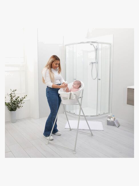 Shnuggle Sammenklappelig Stativ til Badekar Baby, White/Grey