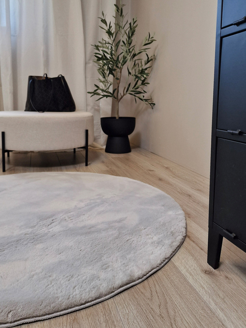 KMCarpets Dream Rund Gulvtæppe 200, Grå
