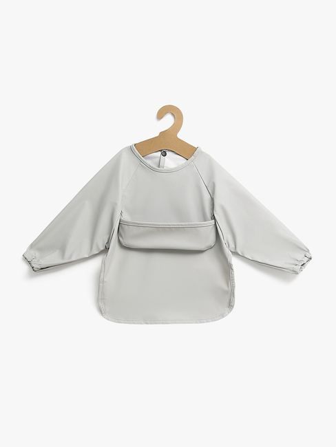 Beemoo CARE Bib  Langærmet Hagesmæk, Light Grey