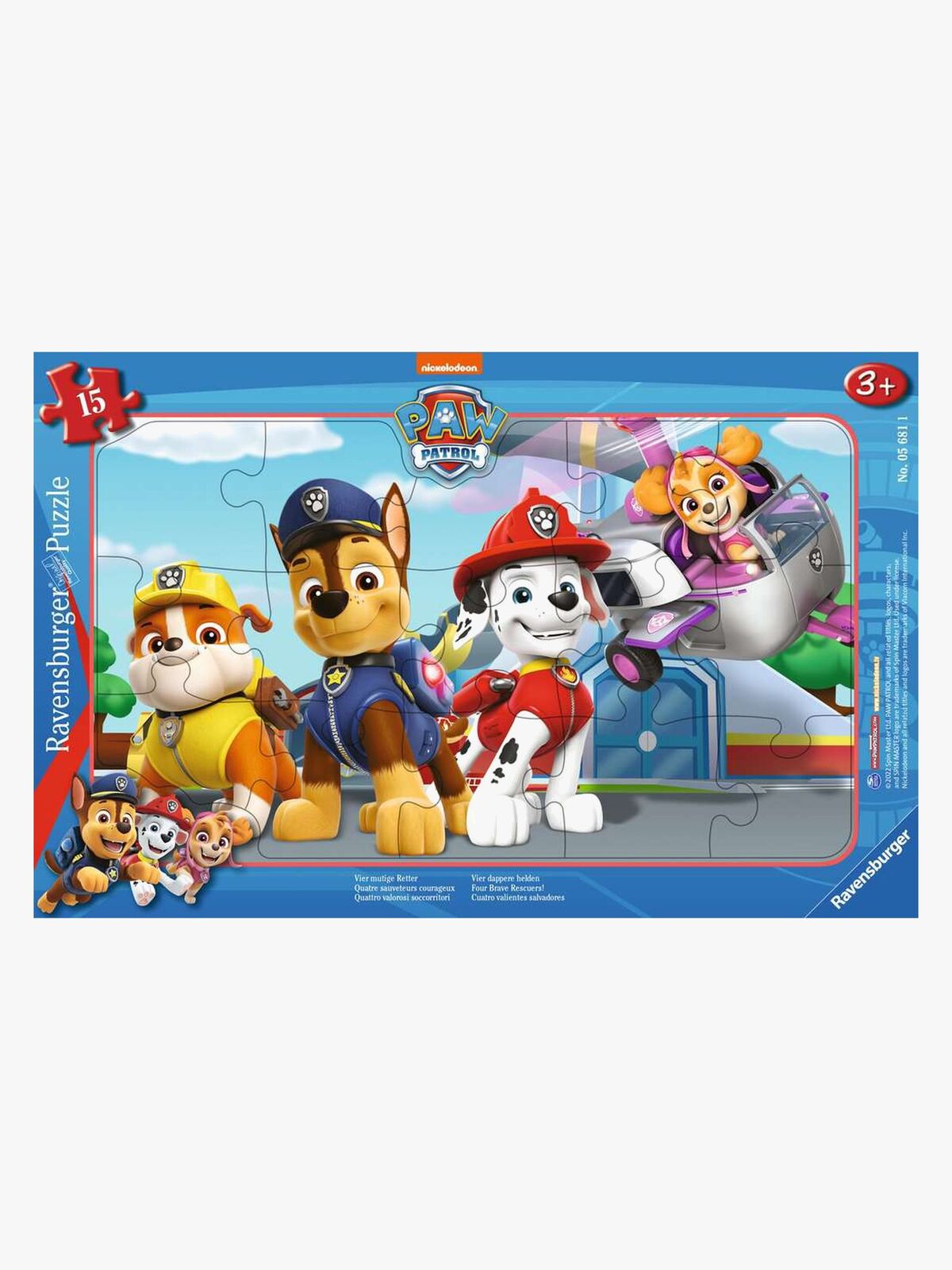 Ravensburger Paw Patrol Rammepuslespil 15 Brikker