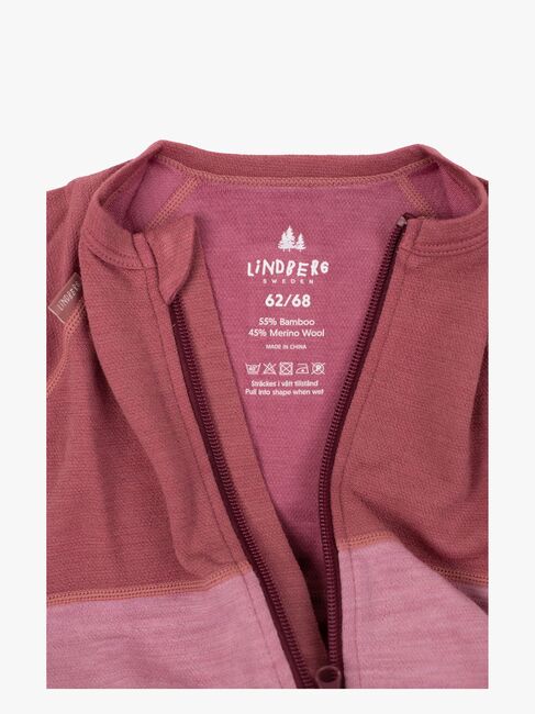 Lindberg Bamboo Merino Skiundertøj Flyverdragt, Blush/Rose