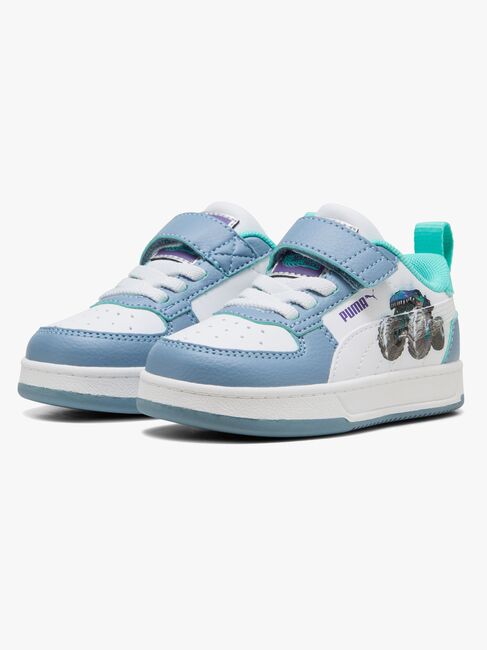Puma Caven 2.0 Lo Hot Wheels AC+ Infant Sneakers, Cool Blue/White/Aquatic