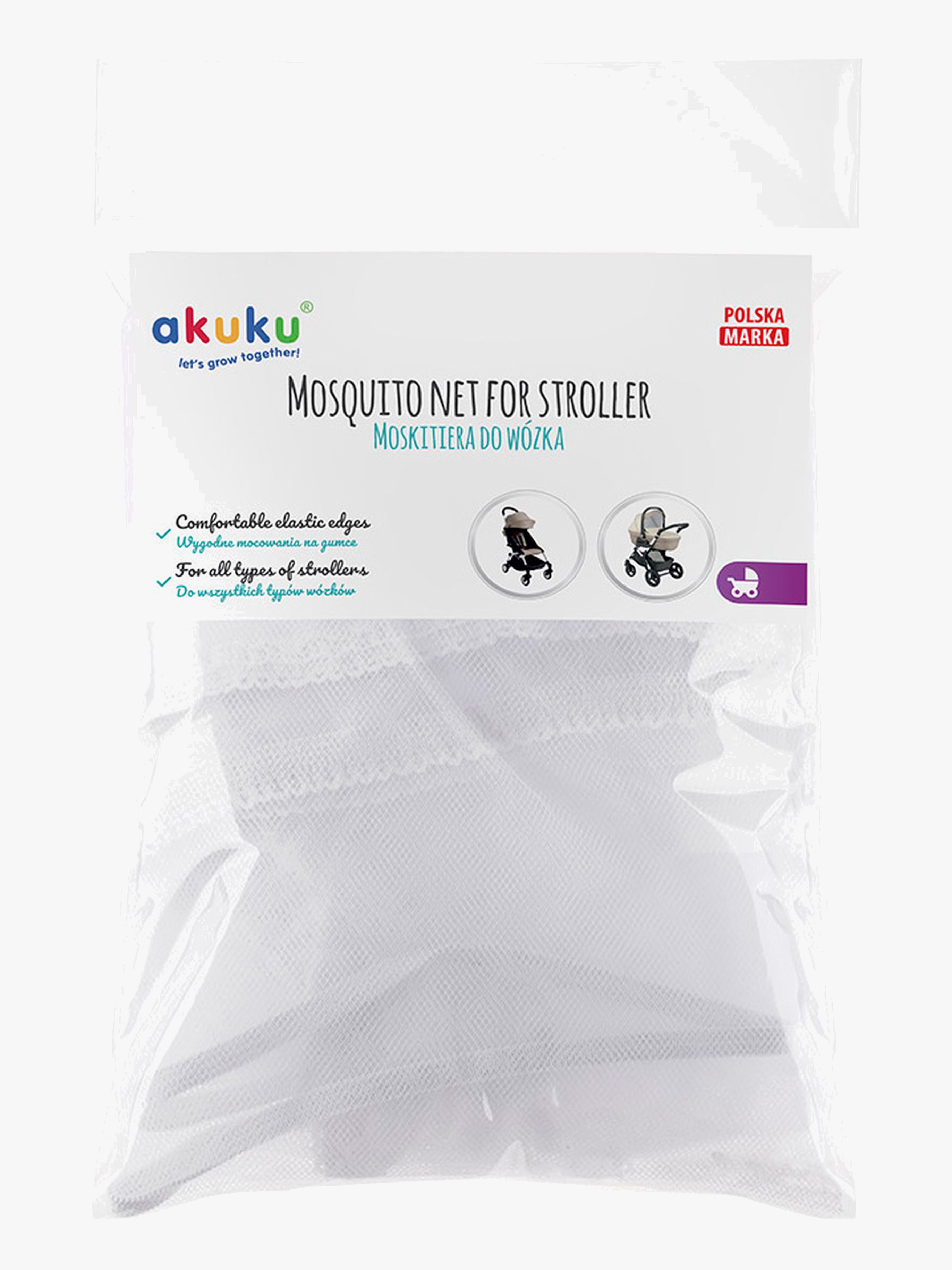 AKUKU Myggenet til Vogn, Hvid