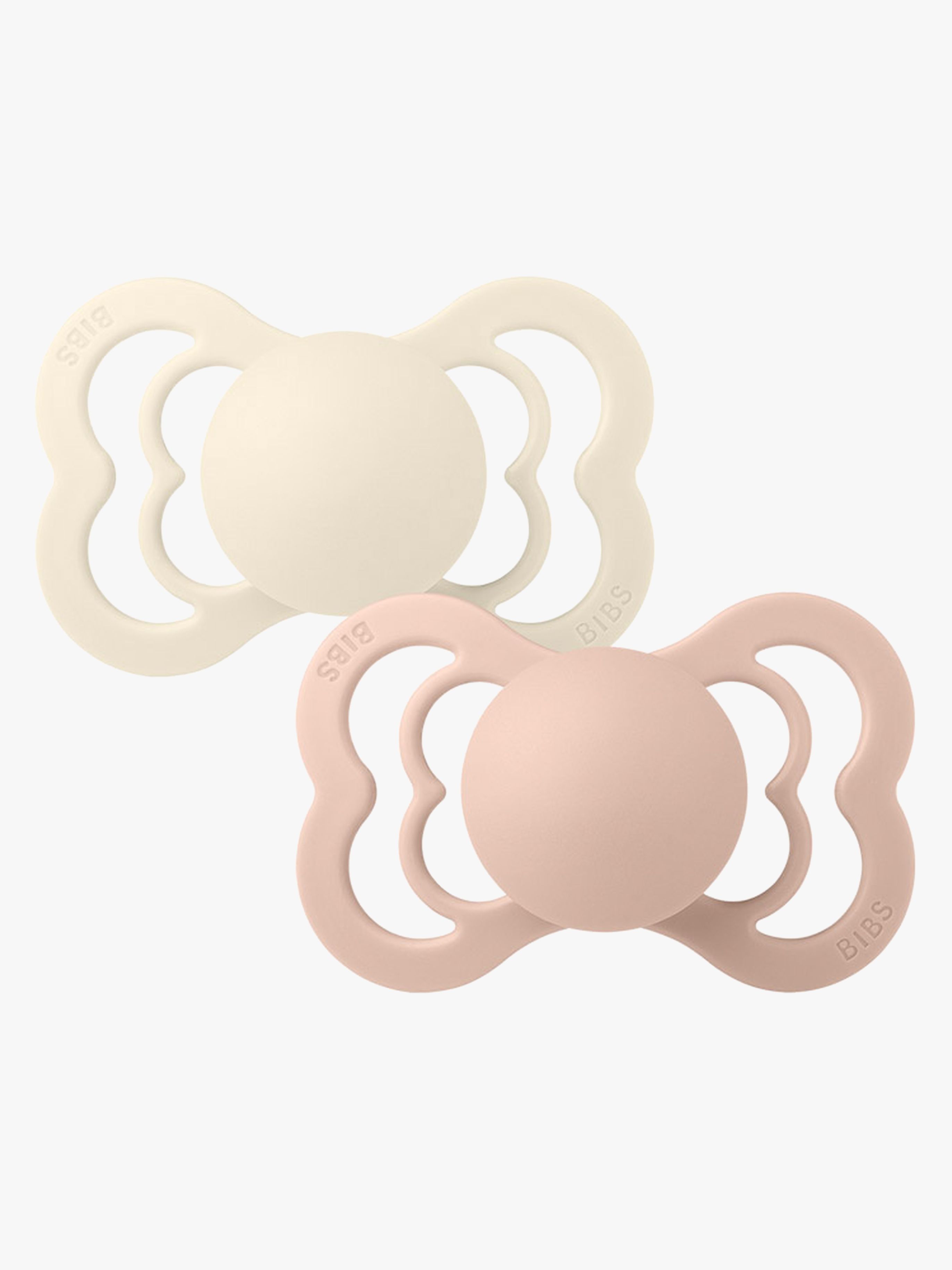 BIBS Supreme Sut 2-pak Silikone Str. 1, Ivory/Blush
