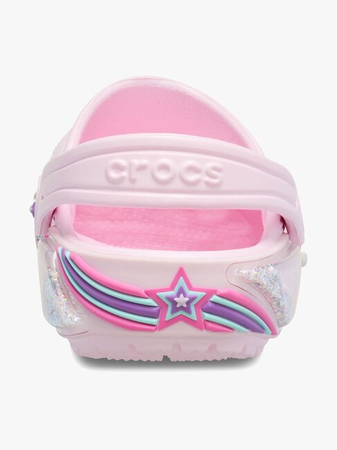 Crocs Classic Star Sparkle Clogs, Pink Milk