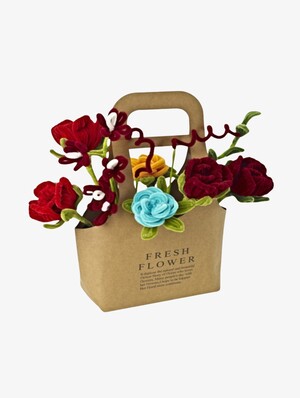 Fippla DIY-sæt Buket Blomster med Piberensere 21 Dele, Rød