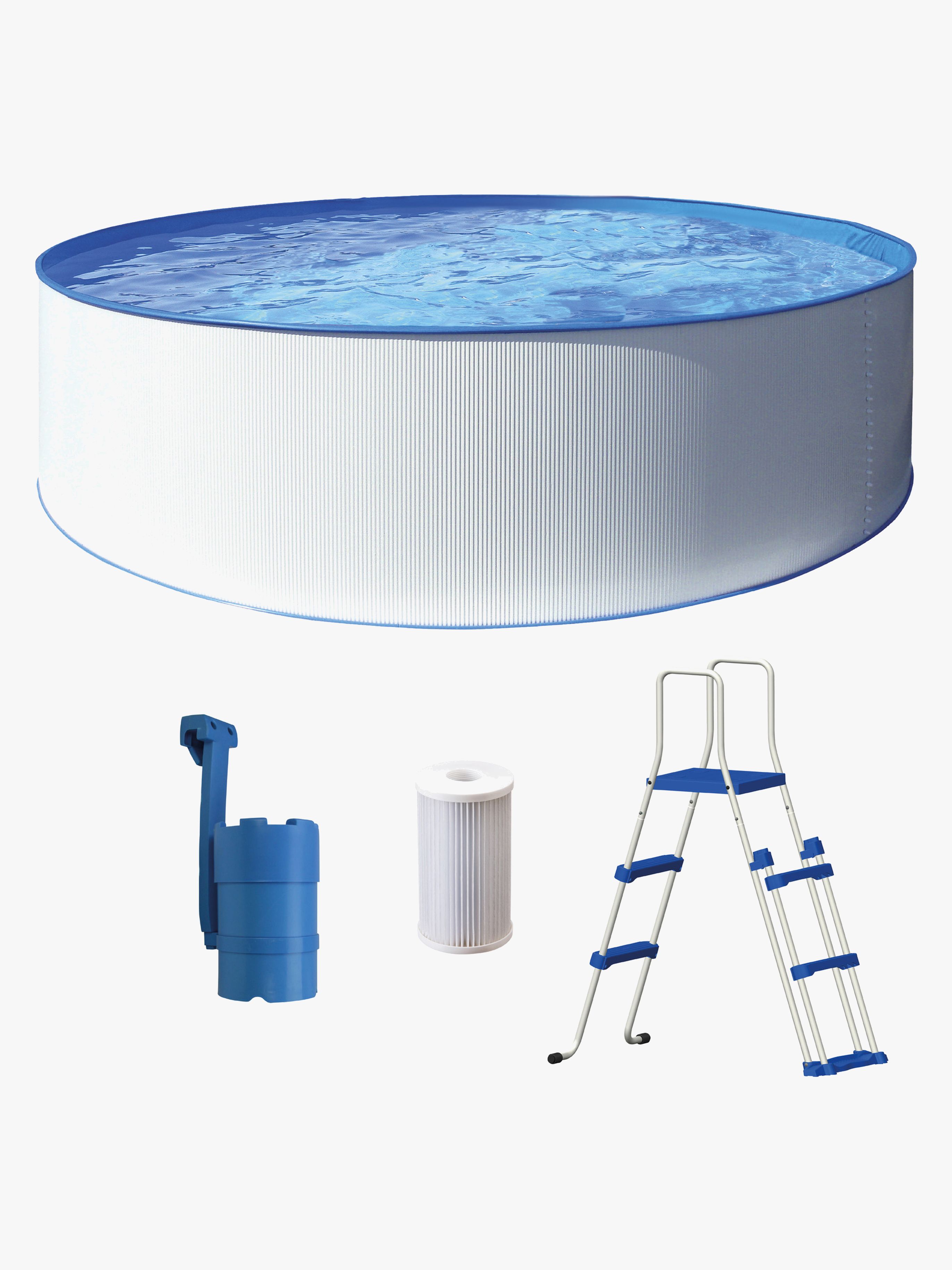 Swim & Fun Kreta poolsæt 460x90 cm, Hvid, Badebassin til børn