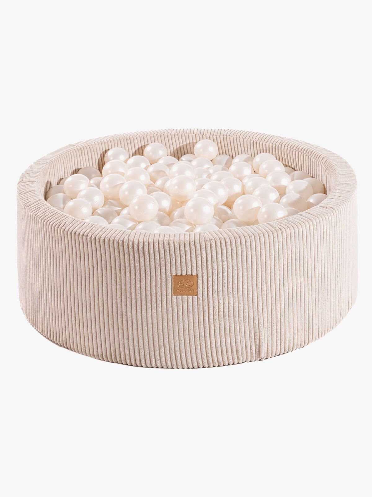 Meowbaby Rund Boldbassin Kraftig Fløjl 30x90, Ecru