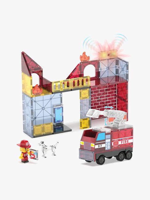 MAGNA-TILES Brandstation Magnetiske Byggeklodser 50 Dele